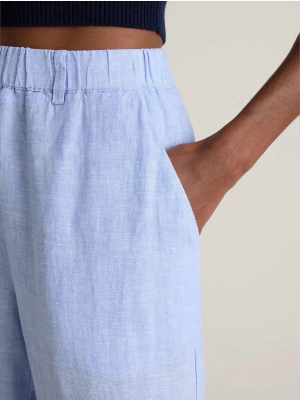 Quince 100% European Linen Pull On Pants in French Blue
